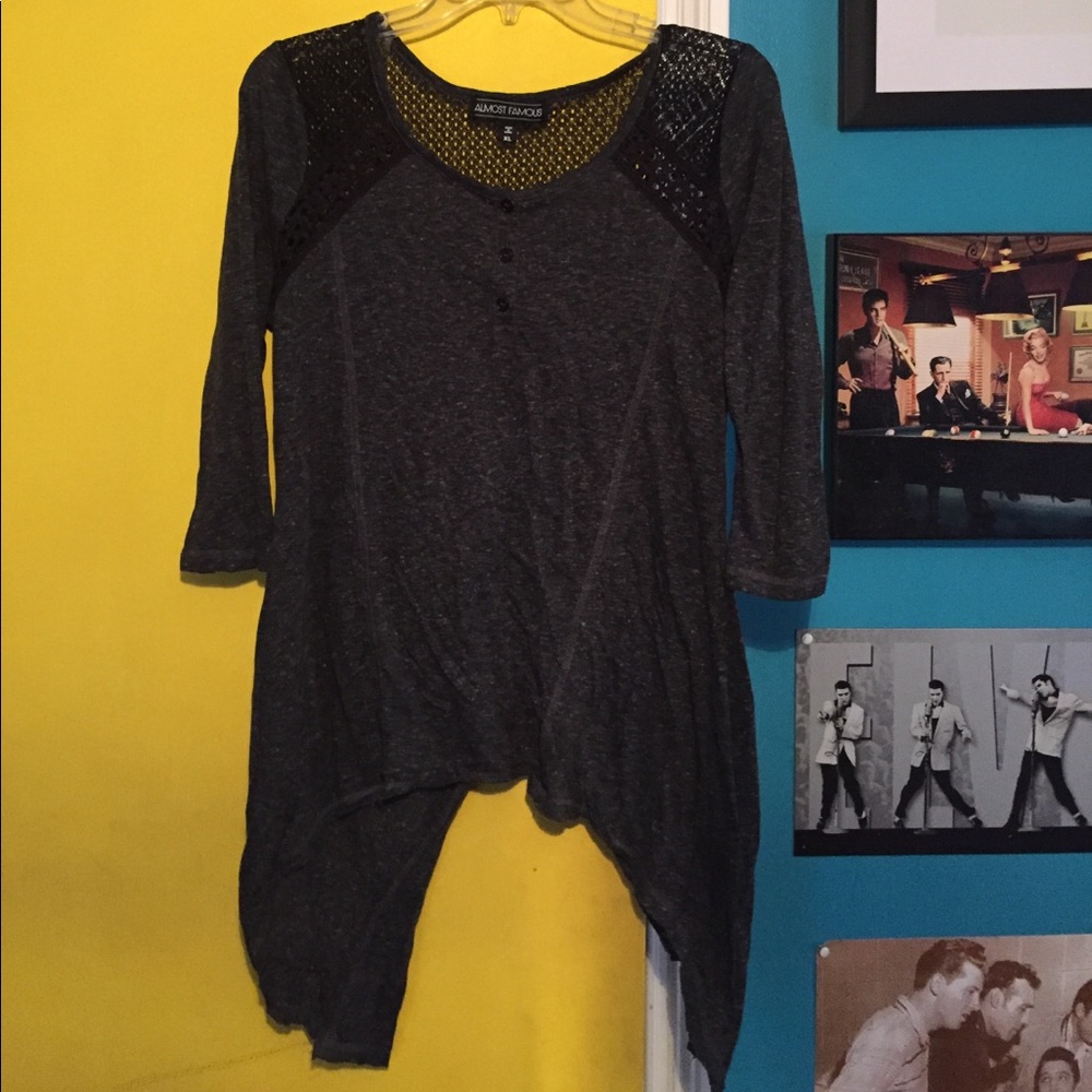 Flattering Asymmetrical Tee with Lace